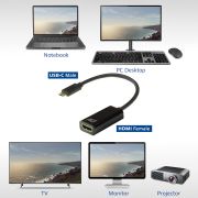Image de ACT câble vidéo et adaptateur 0,15 m USB Type-C HDMI Type A (Standard) Noir (AC7310)