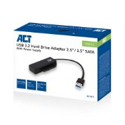 Image de ACT changeur de genre de câble 2.5/3.5" SATA USB A Noir (AC1515)