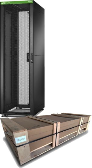 Image de APC FlatPack EasyRack 600mm/42U/1000mm avec toit, panneau latéral, roulettes, noir (ER6202FP1)
