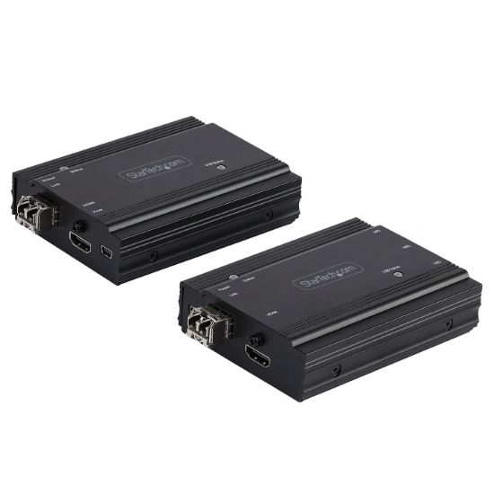 Image de StarTech.com Extendeur KVM 4K HDMI sur Fibre Optique - Extender Commutateur Console KVM HDMI Video & USB - jusqu'à 300m (MultiMode) - 2 Modules 10G MMF SFP+ - Kit d'Extensio ... (SV565FXHD4KU)