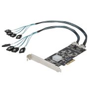 Image de StarTech.com Carte Contrôleur SATA PCIe 8 ports - Carte Extension SATA PCI Express 6Gbps avec 4 Contrôleurs Hôte - Carte SATA PCIe - PCI-e x4 Gen 2 vers SATA III - SA ... (8P6G-PCIE-SATA-CARD)