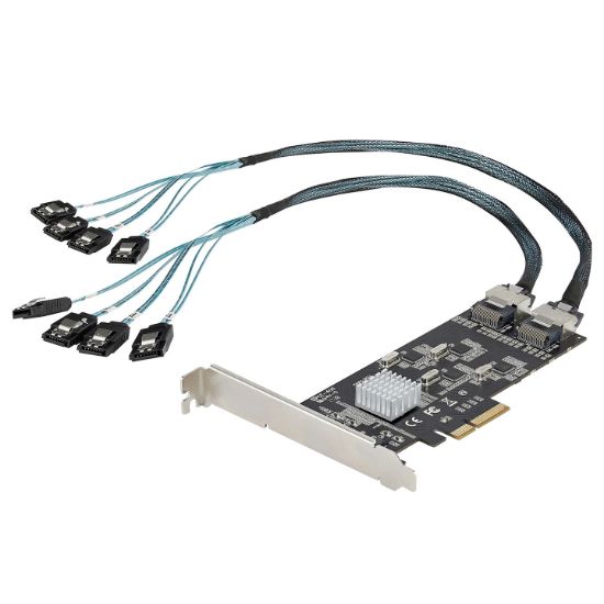 Image de StarTech.com Carte Contrôleur SATA PCIe 8 ports - Carte Extension SATA PCI Express 6Gbps avec 4 Contrôleurs Hôte - Carte SATA PCIe - PCI-e x4 Gen 2 vers SATA III - SA ... (8P6G-PCIE-SATA-CARD)