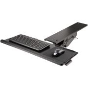 Image de StarTech.com Support Clavier Coulissant sous Bureau - Tablette Clavier et Souris Ajustable en Hauteur - Mouvement Complet - 25 x 66cm - Porte Clavier avec Tapis Repose-Poignet ... (KBTRAYADJ2)