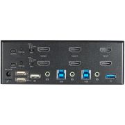 Image de StarTech.com Commutateur KVM HDMI 2.0, 2 Ports, 2 Écrans - 4K 60Hz Ultra HDR - Commutateur KVM de Bureau 4K HDMI 2.0 avec Hub USB 3.0 à 2 Ports (5Gbps) & 4x USB 2.0 HID, Aud ... (SV231DHU34K6)