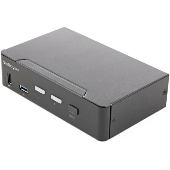 Image de StarTech.com Commutateur KVM HDMI, 2 Ports - Moniteur Unique 4K 60Hz Ultra HDR - Commutateur KVM de Bureau HDMI 2.0 avec Hub USB 3.0 à 2 Ports (5Gbps) et 4x USB 2.0 HID, Audi ... (SV231HU34K6)