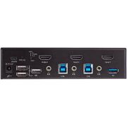 Image de StarTech.com Commutateur KVM HDMI, 2 Ports - Moniteur Unique 4K 60Hz Ultra HDR - Commutateur KVM de Bureau HDMI 2.0 avec Hub USB 3.0 à 2 Ports (5Gbps) et 4x USB 2.0 HID, Audi ... (SV231HU34K6)