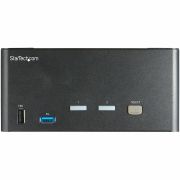 Image de StarTech.com Commutateur KVM DisplayPort 2 Ports pour 3 Moniteurs - 4K 60Hz UHD HDR - KVM de Bureau DP 1.2 avec Hub USB 3.0 2 ports (5Gbps) et 4 Ports USB 2.0 HID, Audio - C ... (SV231TDPU34K)