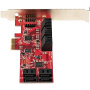 Image de StarTech.com Carte PCI Express SATA 10 ports - Carte Contrôleur PCIe SATA - 6Gbps - ASM1166 Non-Raid - Convertisseur PCI Express 2.0 vers SATA - Connecteurs SATA Emp ... (10P6G-PCIE-SATA-CARD)
