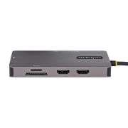Image de StarTech.com Adaptateur Multiport USB C - Vidéo Double HDMI 4K 60Hz - Hub USB-A 5 Gbps à 2 Ports, 100W Power Delivery Pass-Through, GbE, SD/Micro SD, Station d'Accuei ... (120B-USBC-MULTIPORT)