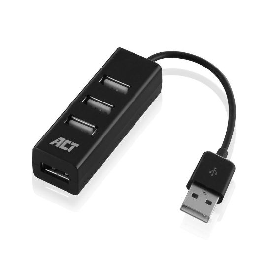 Image de ACT hub & concentrateur USB 2.0 480 Mbit/s Noir (AC6205)