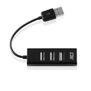 Image de ACT hub & concentrateur USB 2.0 480 Mbit/s Noir (AC6205)