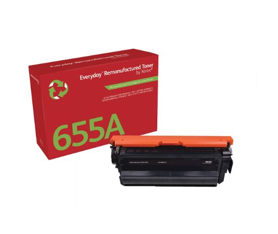 Image de Toner remanufacturé Noir Everyday™ de Xerox compatible avec HP 655A (CF450A), Capacité standard (006R04343)