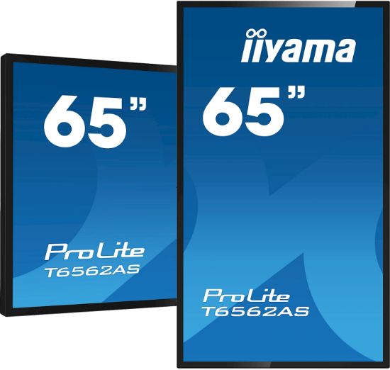 Image de iiyama Écran d'affichage dynamique En forme de kiosk 163,8 cm (64.5") LED 500 cd/m² 4K Ultra HD Noir Écran tactile Intégré dans le processeur Android 8.0 24/7 (T6562AS-B1)