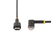 Image de StarTech.com Câble USB-C vers Lightning de 1m - Cordon de Charge/Syncronisation USB Type-C vers Lightning en Fibre Aramide à Angle Droit - Chargeur USB C à Lightning - Cert ... (RUSB2CLTMM1MR)