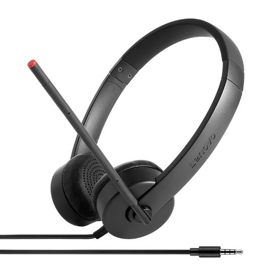 Image de Lenovo Stereo Analog Casque Avec fil Arceau Bureau/Centre d'appels Noir (4XD0K25030)