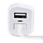 Image de StarTech.com Chargeur Voiture Lightning avec Câble Spiralé - Chargeur Iphone 1m - Double Chargeur USB pour Telephones et Tablettes pour la Voiture - Chargeur Auto Blanc de 1 ... (USBLT2PCARW2)