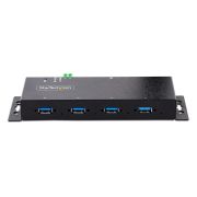 Image de StarTech.com Hub USB 3.0 5Gbps à 4 Ports Industriel - Hub USB pour PC Portable avec Protection contre les Surtensions - Splitter USB 3.0 Montable sur Mur - Station de ... (5G4AINDNP-USB-A-HUB)