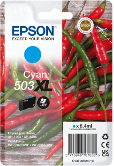 Image de Epson 503XL cartouche d'encre 1 pièce(s) Original Rendement élevé (XL) Cyan (C13T09R24020)