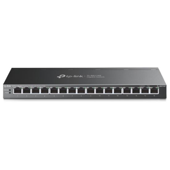 Image de TP-Link commutateur réseau Non-géré Gigabit Ethernet (10/100/1000) Connexion Ethernet, supportant l'alimentation via ce port (PoE) Noir (TL-SG116P)