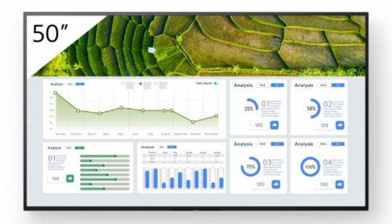 Image de Sony Écran d'affichage dynamique Écran plat de signalisation numérique 127 cm (50") LCD Wifi 440 cd/m² 4K Ultra HD Noir Android 24/7 (FW-50BZ30L)