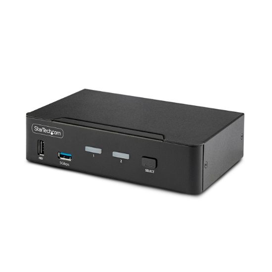 Image de StarTech.com Switch KVM DisplayPort 2 Ports - 8K 60H/4K 144Hz, Écran Unique, DisplayPort 1.4, 2 Ports USB 3.0, 4x USB 2.0 HID, Commutateur KVM, Commutation par Bouton ... (D86A2-2-PORT-8K-KVM)