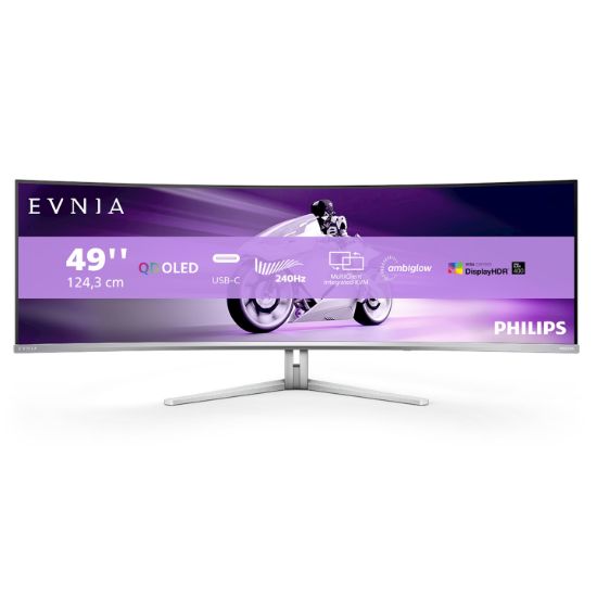 Image de Philips Evnia 8000 écran plat de PC 124,2 cm (48.9") 5120 x 1440 pixels Dual QHD QD-OLED Blanc (49M2C8900/00)