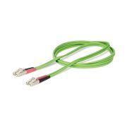 Image de StarTech.com Câble Fibre Optique Multimode OM5 LC à LC (UPC) de 2m, Cordon/Jarretière/Connecteur Fibre Optique 50/125µm Duplex LOMMF Zipcord, VCSEL, 40G/100G, Insensib ... (LCLCL-2M-OM5-FIBER)