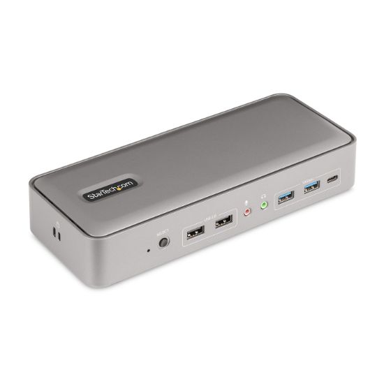 Image de StarTech.com Docking Station KVM USB-C pour Deux PC Portables - Station d'Accueil DisplayPort 4K 60Hz pour 2 Moniteurs - Hub USB 5 Ports, GbE, Alimentation 90W/45W - ... (129UE-USBC-KVM-DOCK)