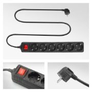 Image de ACT multiprise 3 m 6 sortie(s) CA Intérieure Noir (AC2465)