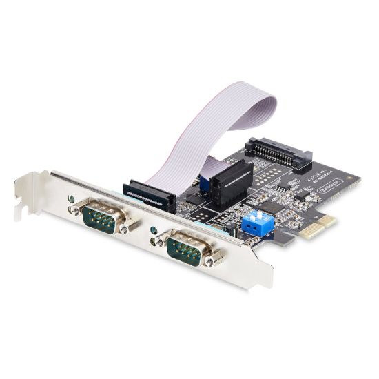 Image de StarTech.com Carte Série PCI Express à 2 Ports - Adaptateur/Carte PCIe à 2 Ports vers RS232/RS422/RS485 (DB9), Support Bas-Profil Inclus, UART 16C1050, Windows/Linux, ... (2S232422485-PC-CARD)