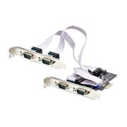 Image de StarTech.com Carte Série PCI Express à 4 Ports - Adaptateur/Carte PCIe à 4 Ports vers RS232/RS422/RS485 (DB9), Support Bas-Profil Inclus, UART 16C1050, Windows/Linux, ... (PS74ADF-SERIAL-CARD)