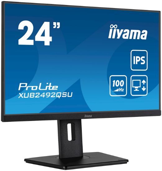 Image de iiyama ProLite écran plat de PC 60,5 cm (23.8") 2560 x 1440 pixels Quad HD LED Noir (XUB2492QSU-B1)
