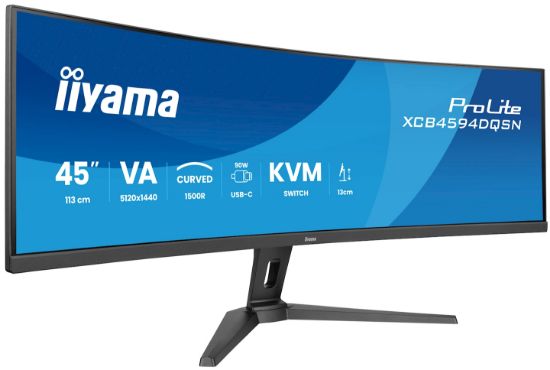 Image de iiyama G-MASTER 45"LCD Curved Bus. UWQHD écran plat de PC 113 cm (44.5") 5120 x 1440 pixels Dual QHD LED Noir (XCB4594DQSN-B1)