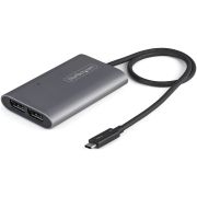 Image de StarTech.com Adaptateur Thunderbolt 3 vers Dual DisplayPort DP 1.4 - Adaptateur Thunderbolt 3 vers Double 4K 60Hz DP ou Single Vidéo 8K/5K - TB3 vers Double Écran DisplayPort - ... (TB32DP14)