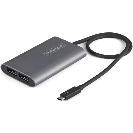 Image de StarTech.com Adaptateur Thunderbolt 3 vers Dual DisplayPort DP 1.4 - Adaptateur Thunderbolt 3 vers Double 4K 60Hz DP ou Single Vidéo 8K/5K - TB3 vers Double Écran DisplayPort - ... (TB32DP14)