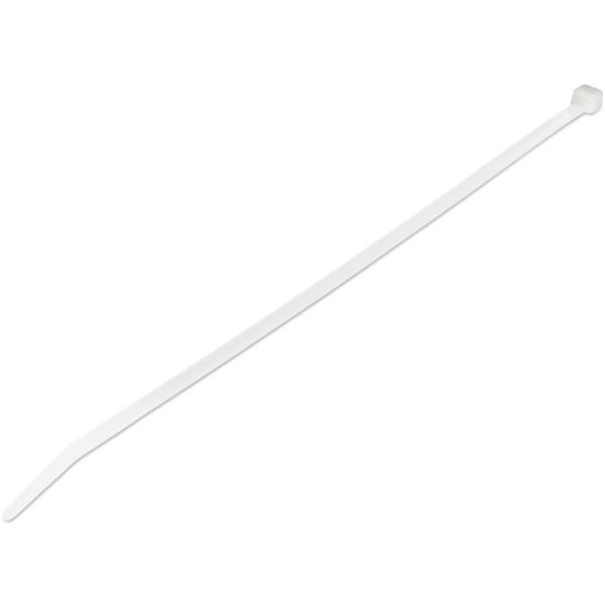 Image de StarTech.com Colliers de Serrage 25 cm Blancs - Largeur 4 mm - Diam. faisceau 68 mm - Résistance traction 22 kg - Fermeture glissière autobloquante nylon avec pointe incurvée - ... (CBMZT10NK)