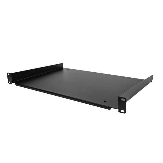 Image de StarTech.com Étagère Rack 19 pouces 1U - Plateau Rackable Universel - Étagère Baie de Brassage - Étagère Cantilever Rack 19" - Capacité 25kg - Rangement Rack Informat ... (SHELF-1U-12-FIXED-S)
