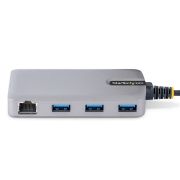 Image de StarTech.com Hub USB 3 Ports - 3x Ports USB-A - Gigabit Ethernet (RJ45) - Mini Hub USB, USB 3.0 5Gbps - Alimentation par Bus - Hub USB pour PC Portable avec Câble de 30 ... (5G3AGBB-USB-A-HUB)