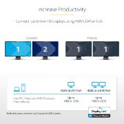 Image de StarTech.com Station d'Accueil pour Ordinateur Portable USB 3.0 à Double Écran avec HDMI et DVI/VGA, Hub USB-A 6x, GbE, Audio, Docking Station Universelle Type-A - Windows/ma ... (USB3SDOCKHD)