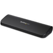 Image de StarTech.com Station d'Accueil pour Ordinateur Portable USB 3.0 à Double Écran avec HDMI/DVI/VGA, Hub USB-A 3x, GbE, Audio, Docking Station Universelle Type-A pour Windows/m ... (USB3SDOCKHDV)