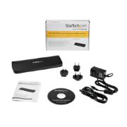 Image de StarTech.com Station d'Accueil pour Ordinateur Portable USB 3.0 à Double Écran avec HDMI/DVI/VGA, Hub USB-A 3x, GbE, Audio, Docking Station Universelle Type-A pour Windows/m ... (USB3SDOCKHDV)