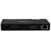 Image de StarTech.com Mini station d’accueil USB 3.0 universelle pour ordinateur portable avec HDMI ou VGA, Gigabit Ethernet, USB 3.0 (USB3SMDOCKHV)