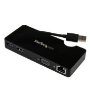 Image de StarTech.com Mini station d’accueil USB 3.0 universelle pour ordinateur portable avec HDMI ou VGA, Gigabit Ethernet, USB 3.0 (USB3SMDOCKHV)