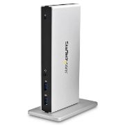 Image de StarTech.com Station d'Accueil USB 3.0 pour Deux Écrans avec Adaptateurs DVI vers VGA et HDMI, 5x USB 3.0 et Audio - Station d'Accueil DVI Verticale pour Mac et Windows (USB3SDOCKDD)
