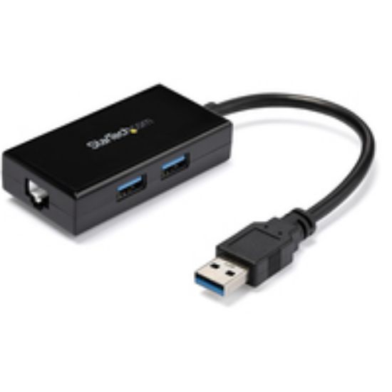 Image de StarTech.com Adaptateur réseau USB 3.0 vers Gigabit Ethernet avec hub USB 3.0 à 2 ports (USB31000S2H)