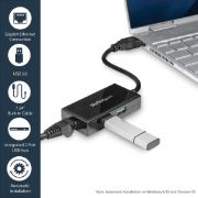 Image de StarTech.com Adaptateur réseau USB 3.0 vers Gigabit Ethernet avec hub USB 3.0 à 2 ports (USB31000S2H)