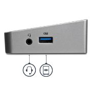 Image de StarTech.com Station d'Accueil USB 3.0 à 3 Écrans avec 2x 4K DisplayPort et HDMI - Hub USB-A à 5 Ports (1x Fast-Charge), Audio 3,5 mm, GbE - Docking Station Universelle USB ... (USB3DOCKH2DP)