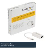 Image de StarTech.com Adaptateur USB C vers Gigabit Ethernet - Blanc - Adaptateur Réseau LAN USB 3.0 vers RJ45 - USB Type C vers Ethernet (US1GC30W)
