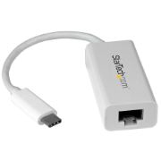 Image de StarTech.com Adaptateur USB C vers Gigabit Ethernet - Blanc - Adaptateur Réseau LAN USB 3.0 vers RJ45 - USB Type C vers Ethernet (US1GC30W)