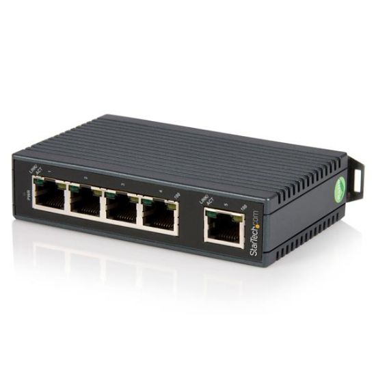 Image de StarTech.com Switch Ethernet industriel non géré à 5 ports - Commutateur réseau 10/100 a montage sur rail DIN (IES5102)